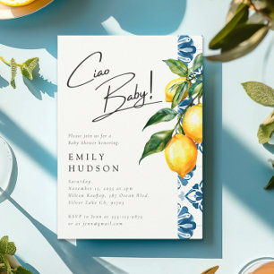 Lemon Positano Italian Baby Shower Invitation