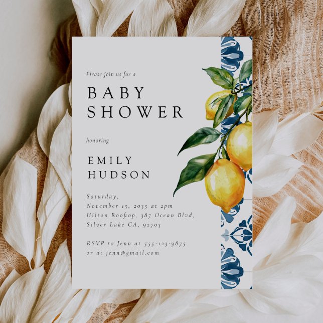 Lemon Positano Italian Baby Shower Invitation (Creator Uploaded)