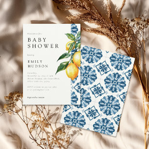 Lemon Positano Italian Baby Shower Invitation