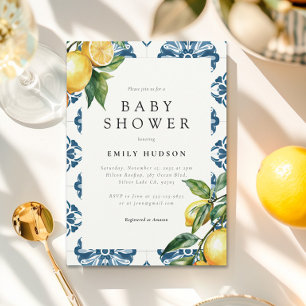Lemon Positano Italian Baby Shower Invitation