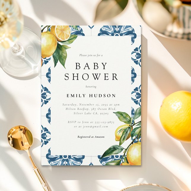 Lemon Positano Italian Baby Shower Invitation (Creator Uploaded)