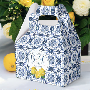 Lemon Positano Italian Blue Tile Favour Box