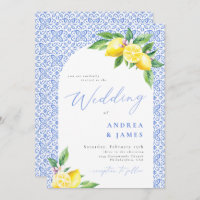 Lemon Positano Italian Blue Tile Wedding