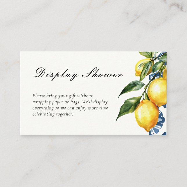 Lemon Positano Italian Display Shower Enclosure Card (Front)