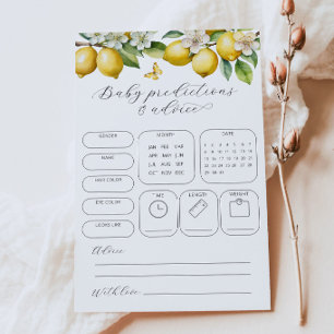 Lemon Predictions & Advice Baby Shower Game 