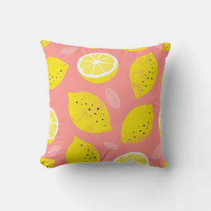 Lemon print, bright seamless summer pattern. cushion