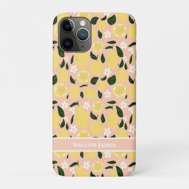 Lemon Print Customised Preppy Cellphone Case Cover (Back)
