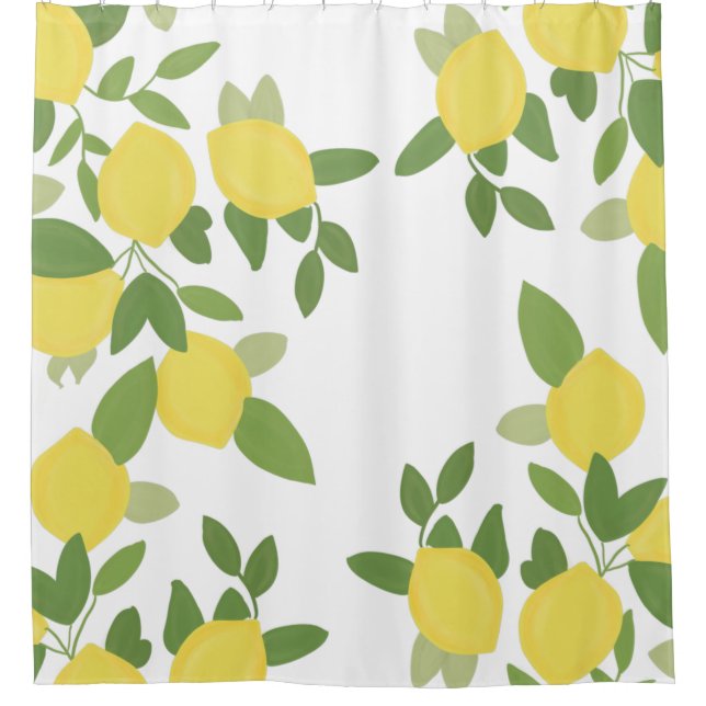 Lemon Print Shower Curtain (Front)
