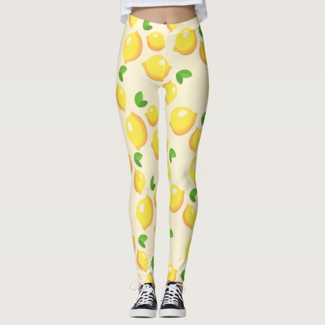 Lemon Print Women's Leggings (Front)