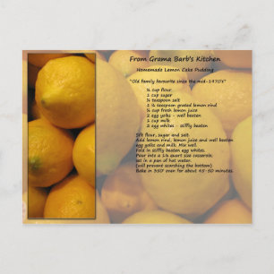 Lemon Recipe Postcard