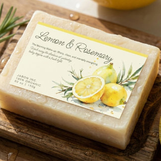 Lemon & Rosemary Organic Soap Sticker Label