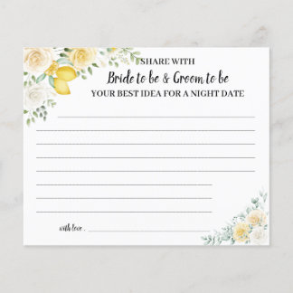 Lemon& Roses Share a Date Night Bridal Shower Card