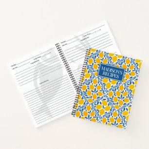 Lemon Rustic Farmhouse French Country Recipe Notebook