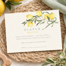 Lemon Sage Bow Diaper Raffle Baby Shower