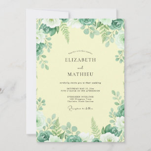 Lemon Sage Foliage Eucalyptus Wedding Invitation