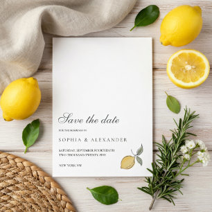 Lemon Save the Date Wedding Card   Amalfi Coast 