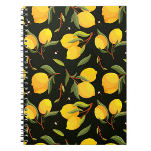 Lemon seamless pattern. Handpainted lemon illustra Notebook