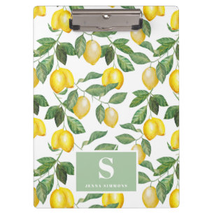 Lemon Season   Monogrammed Clipboard