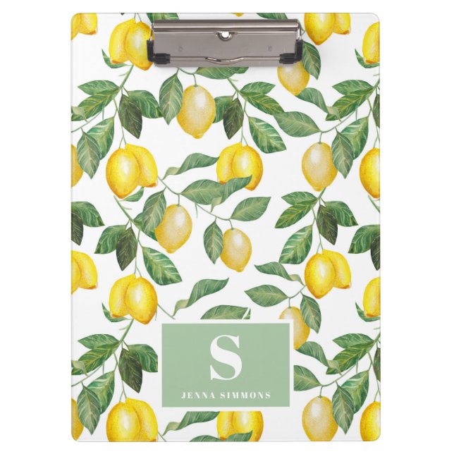 Lemon Season | Monogrammed Clipboard (Front)