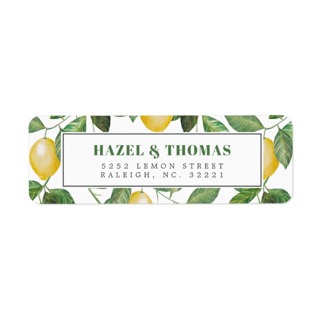 Lemon Season Wedding Celebration | Return Address (Front)