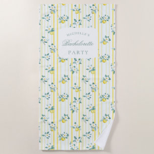 Lemon Shabby Chic Vintage Floral Bridal Shower Beach Towel