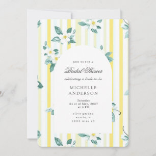 Lemon Shabby Chic Vintage Floral Bridal Shower Invitation
