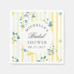 Lemon Shabby Chic Vintage Floral Bridal Shower Napkin