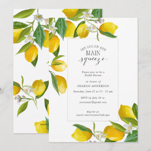 Lemon She found her main squeeze Bridal Shower Invitation