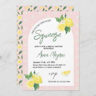 Lemon She Found Her Main Squeeze Bridal Shower Invitation