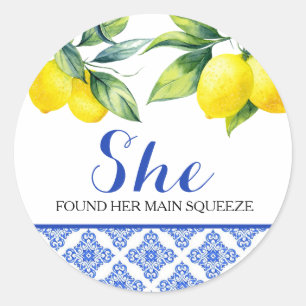 Lemon Shower Classic Round Sticker