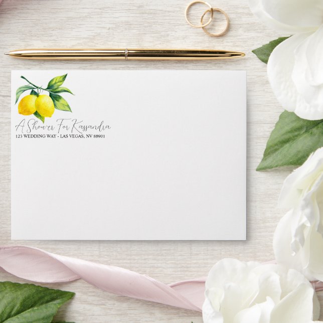 Lemon Shower Envelope (Wedding)