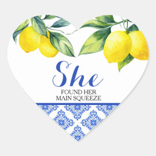 Lemon Shower Heart Sticker