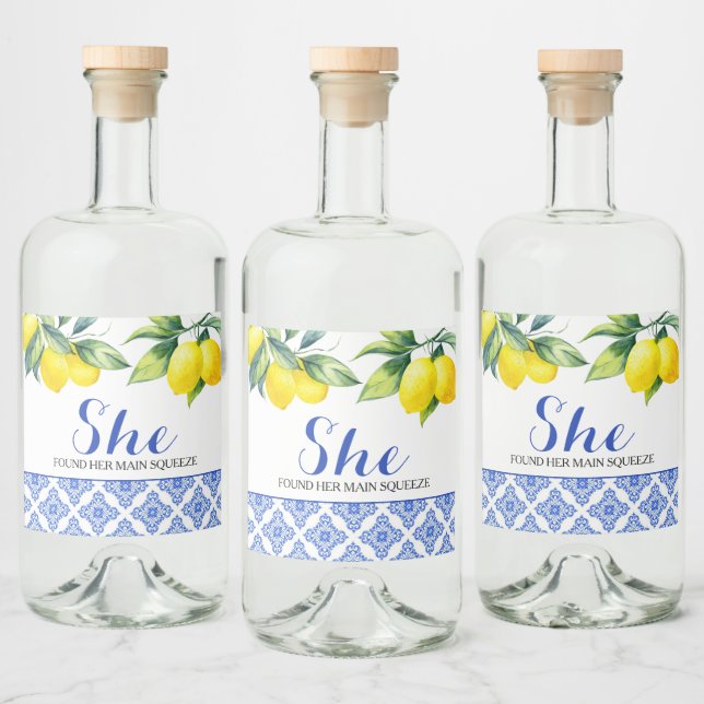 Lemon Shower Liquor Bottle Label (Bottles)