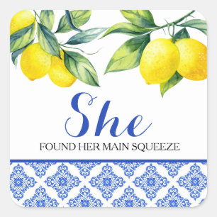 Lemon Shower Square Sticker