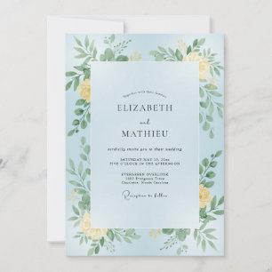 Lemon Sky Blossom Wedding Invitation