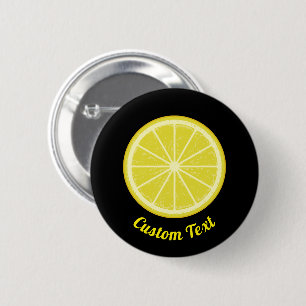 Lemon Slice 6 Cm Round Badge