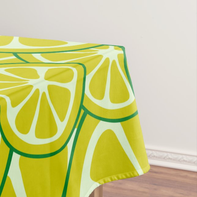 Lemon Slice Citric Fruit Art Yellow Lime Citrus Tablecloth (In Situ)