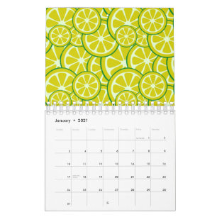 Lemon Slice Citric Fruit Yellow Citrus Lemonade Calendar