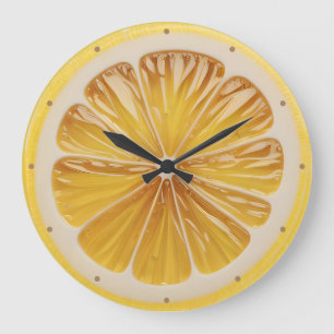 Lemon Slice Fruit Juicy Large Clock