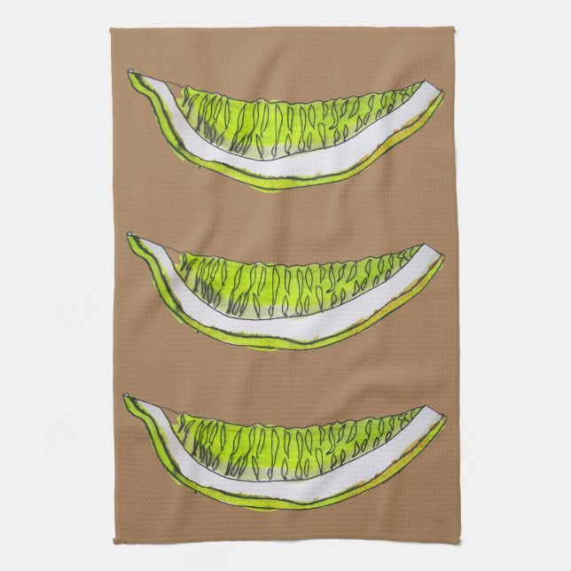 Lemon Slice fruit watercolour illustration Tea Towel (Vertical)