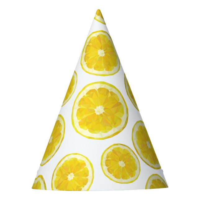 Lemon slice funny yellow fruit modern design party hat (Front)
