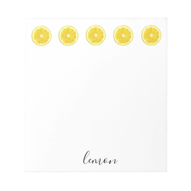 Lemon Slice Geometric Design  Notepad (Front)