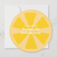 Lemon Slice Lemonade Birthday Party Invitations