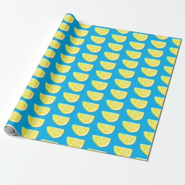 Lemon Slice Pattern Wrapping Paper (Unrolled)