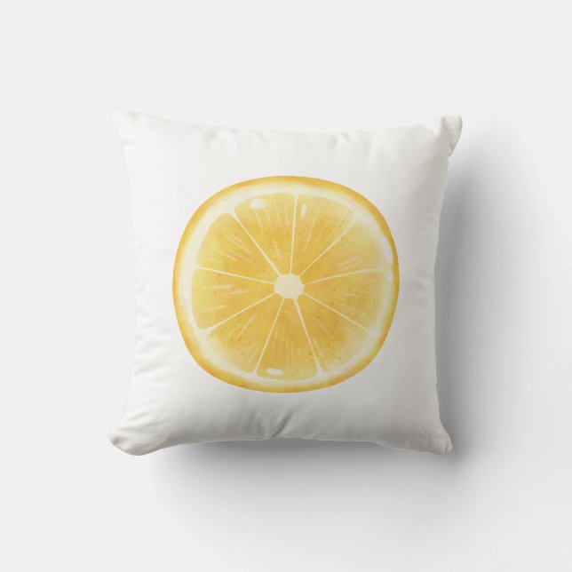 Lemon Slice Print Cushion (Front)