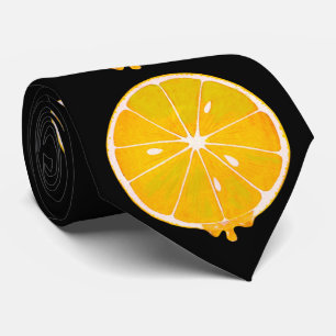 lemon slice print tie