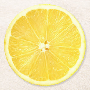 Lemon Slice  Round Paper Coaster