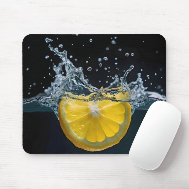 Lemon Slice Water Splash Mouse Pad (With Mouse)
