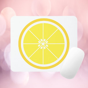 Lemon Slice Yellow Mouse Pad