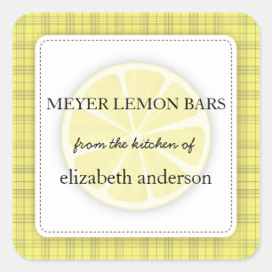 Lemon Slice Yellow Plaid From the Kitchen of Label